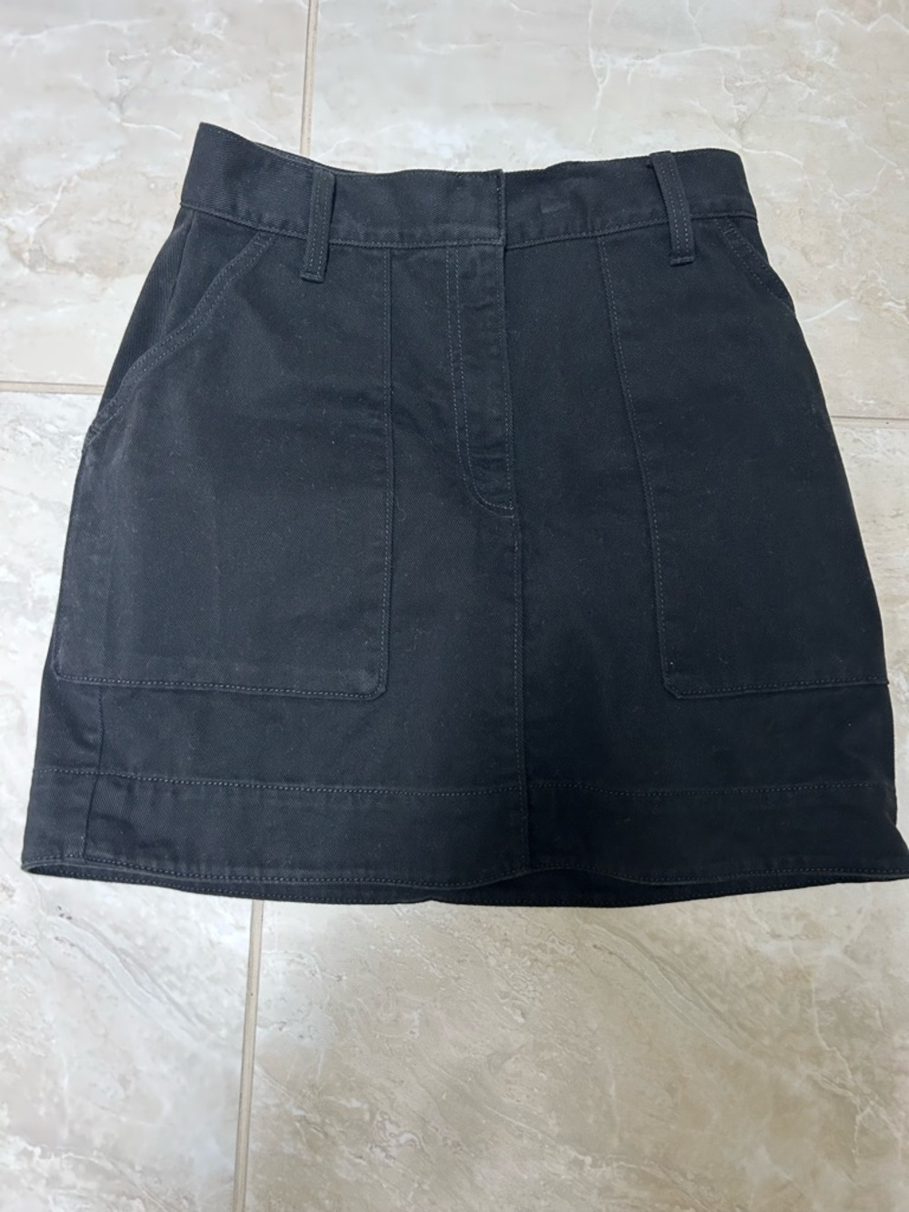 Banana Republic Black Mini Skirt with Front Patch Pockets